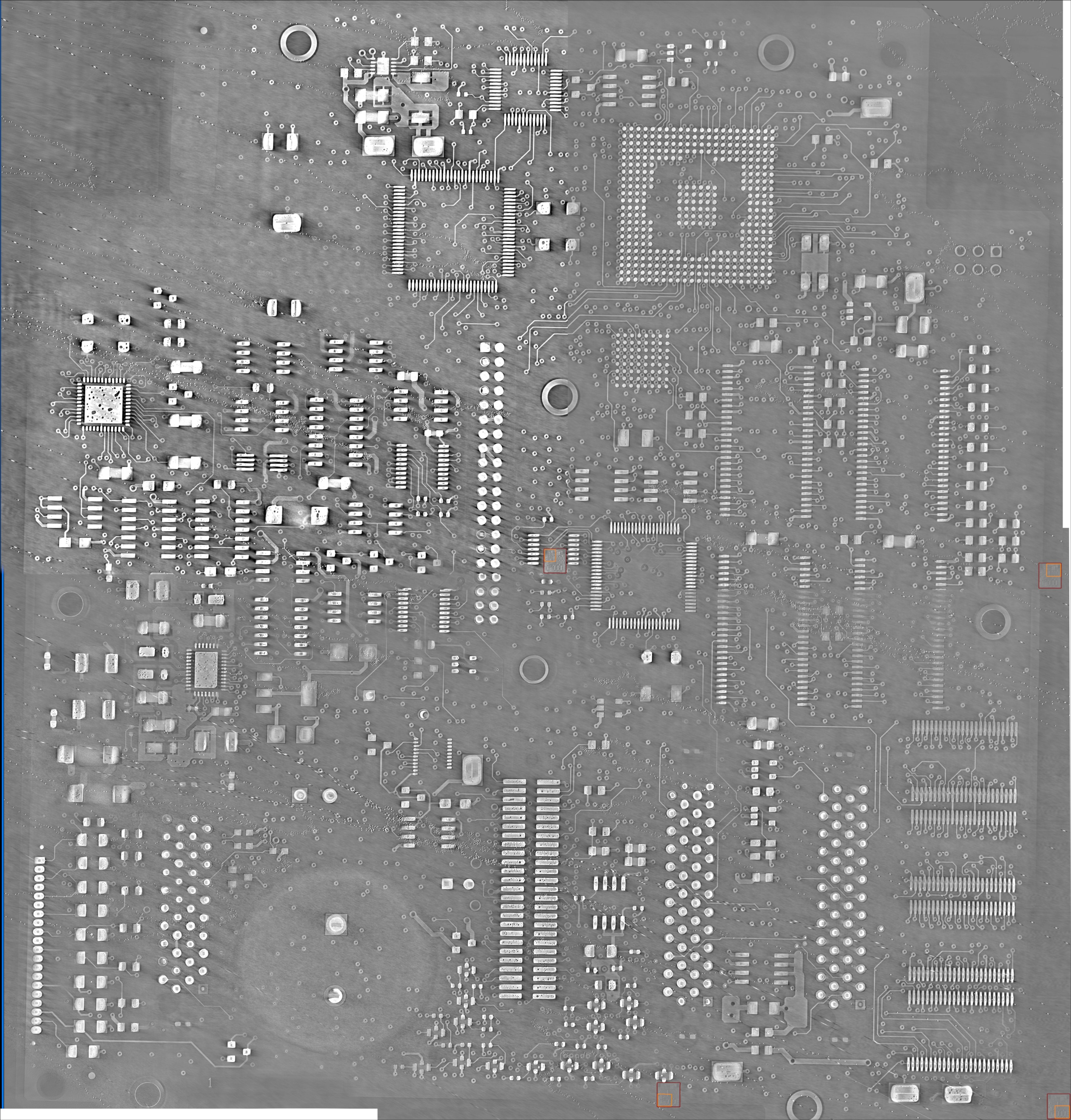 X-ray of the Alaris 8015 logic board. Image courtesy of GTRI.